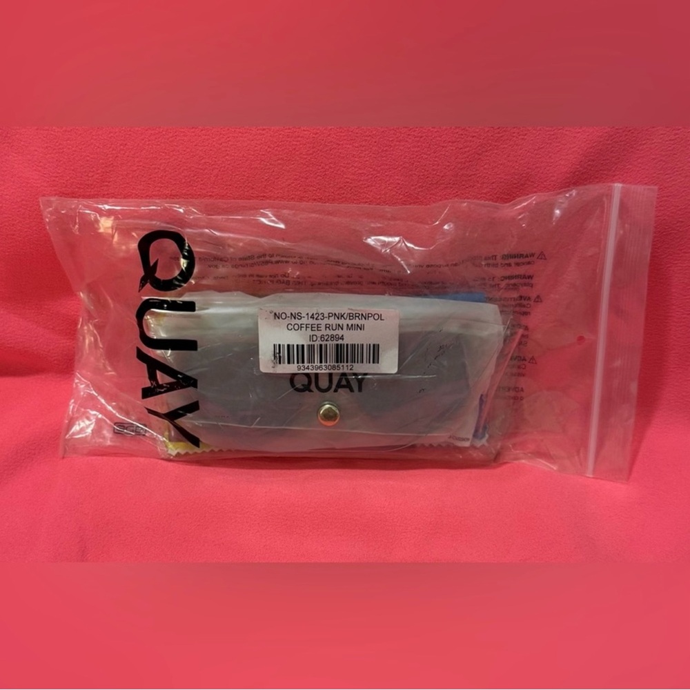 NEW RARE Quay Coffee Run Mini Pink Sunglasses - Picture 7 of 7